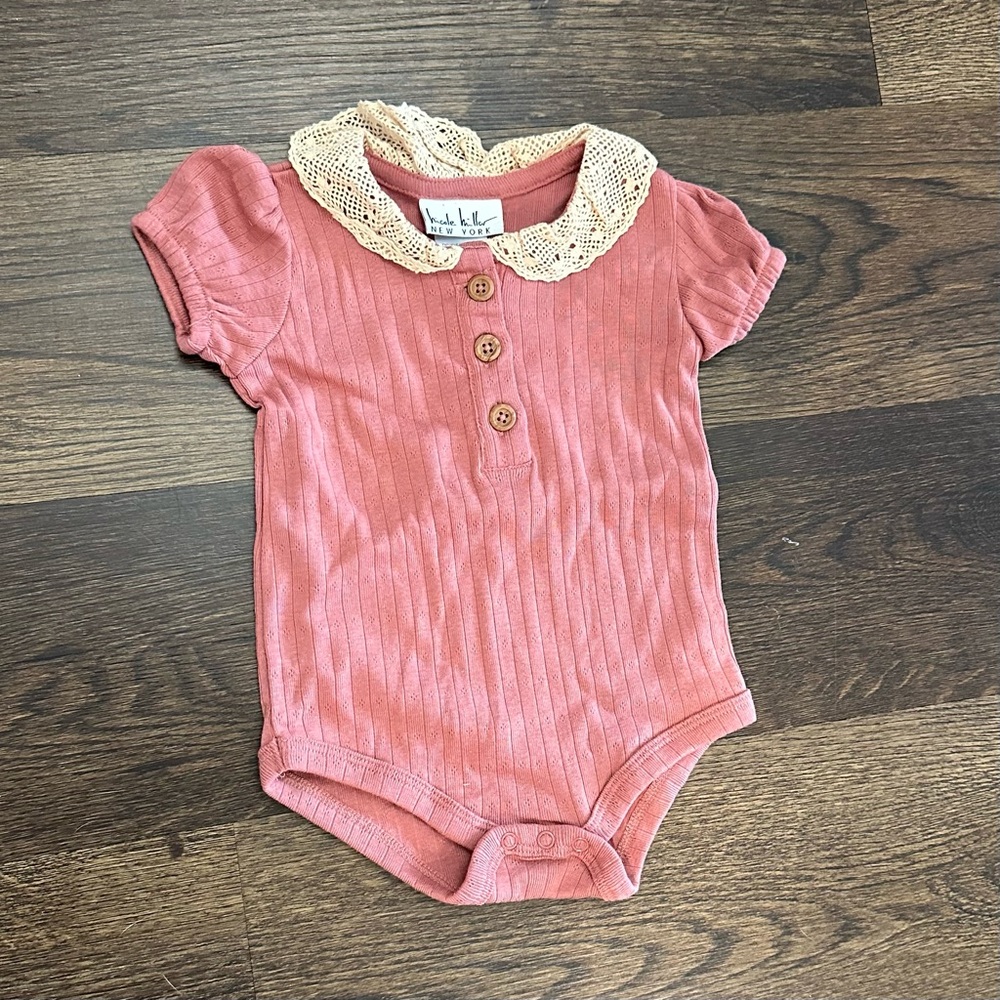 Nicole Miller 6-9 Month Pink Bodysuit Onesie - Picture 1 of 4